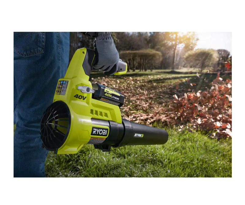 RYOBI RY40451BL 40V Cordless 110 MPH 525 CFM Cordless Leaf Blower and Cordless Leaf VacuumMulcher w 2 Batteries and 2 Chargers - MadeInUSA - Image 7