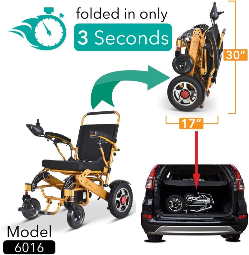 2020 Model Wide Seats Fold & Travel Lightweight Wheelchair Motor Motorized Wheelchairs Electric Silla De Ruedas Power Wheelchair Power Scooter Aviation Travel Safe Heavy Duty Mobility Aids Chair - Image 7