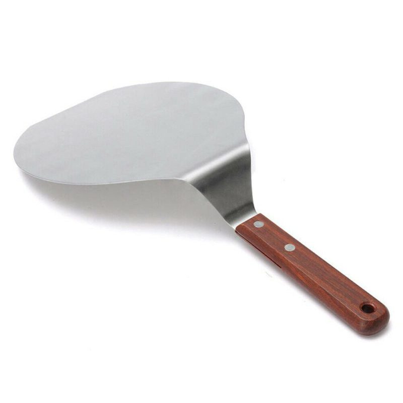 13 Inch Long Wooden Handle Stainless Steel Cake And Pizza Peel - Image 3