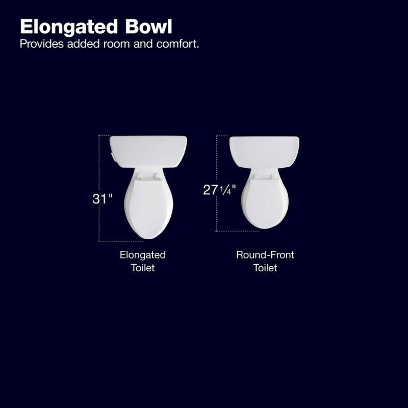 KOHLER Extra Tall Highline Arc Complete Solution 2-piece 1.28 GPF Single Flush Elongated Toilet in White (Seat Included) 78305-0 - Image 8