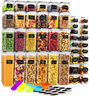 42 Mega Pack Plastic Stackable Food Containers with Airtight Lids, Leak Proof & Freezer