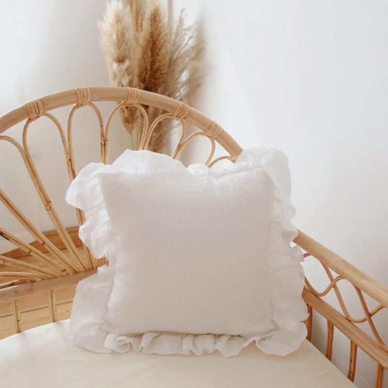100% Pure Linen Ruffle Cushion Cover – Soft and Comfortable - Image 9