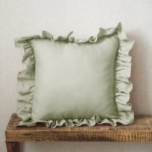 100% Pure Linen Ruffle Cushion Cover – Soft and Comfortable