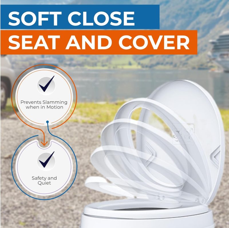 Toilet - Standard Height, Gravity Flush, Foot Pedal, Soft Close Lid with Sprayer Attachment - Image 7