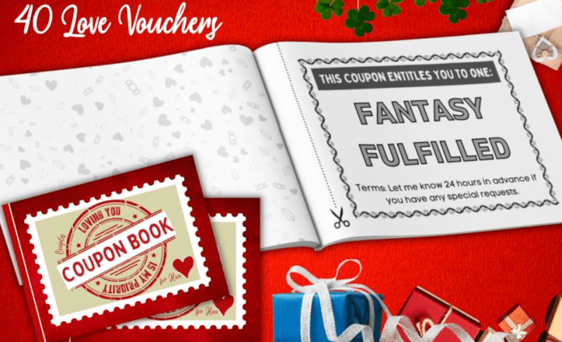 40 Love Vouchers Book with Fun and Romantic Naughty Activities for Couples for Anniversary Valentine his or her Wife Husband Gifts - Image 4