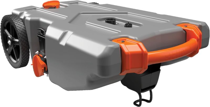 36-Gallon Portable Camper / RV Tote Tank - Features Large Heavy-Duty No-Flat Wheels & Built-In Gate Valve - Removable Steel Tow Adapter, 3 ?RV Sewer Hose & More RV Accessories (39006) - Image 4