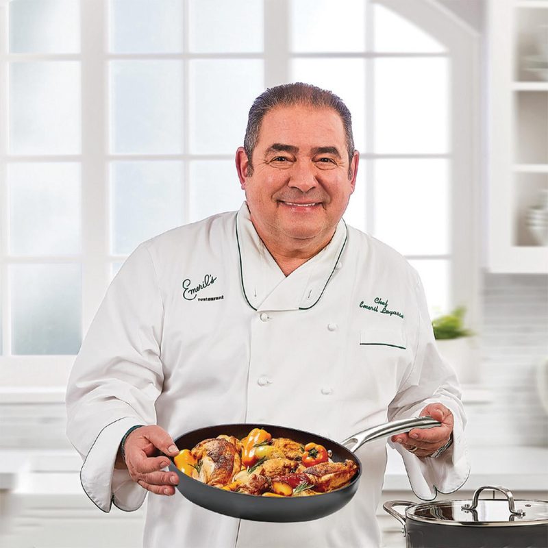 Emeril Lagasse Forever Pans, 10 Piece Cookware Set with Lids and Utensils, Hard Anodized Nonstick Pans, Black, Dishwasher Safe, Oven Safe - Image 2