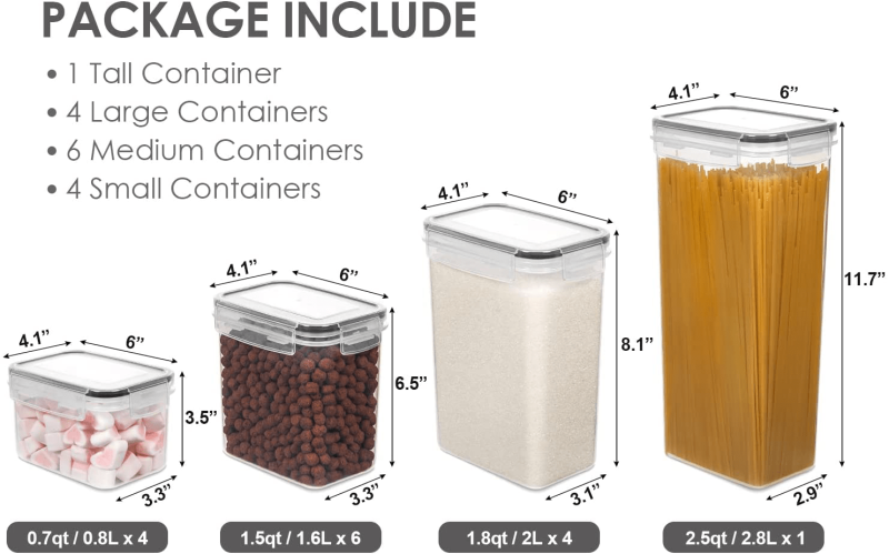 15 pcs Airtight Food Storage Containers Set with Lids, ,Include 24 Labels - Image 2