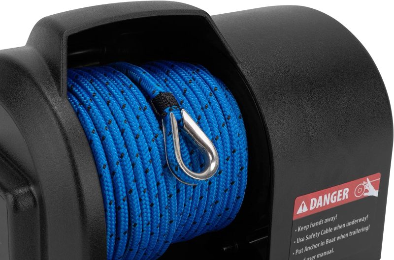 Outdoors Pontoon 35-G3 Electric Anchor Winch | Features a High-Efficiency, 12-Volt DC, All Steel Gear Motor and 100-feet of Pre-Wound Double-Braid Anchor Rope | (69003) - Image 3