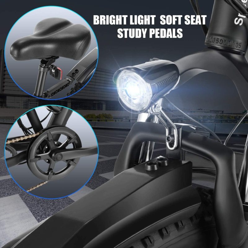 Speedrid Electric Bike 48V 500W Fat Tire Electric Bike Snow Bike 26′′ 4.0, 48V 10Ah Removable Battery and Professional 7 Speed - Image 5