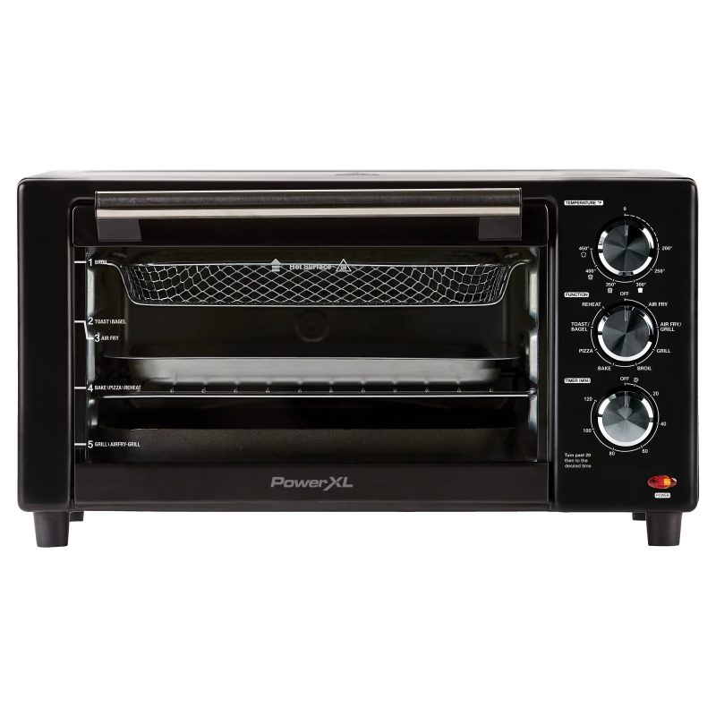 PowerXL Air Fryer Grill Plus, Toaster Oven, Black, 1500 Watts - MadeInUSA