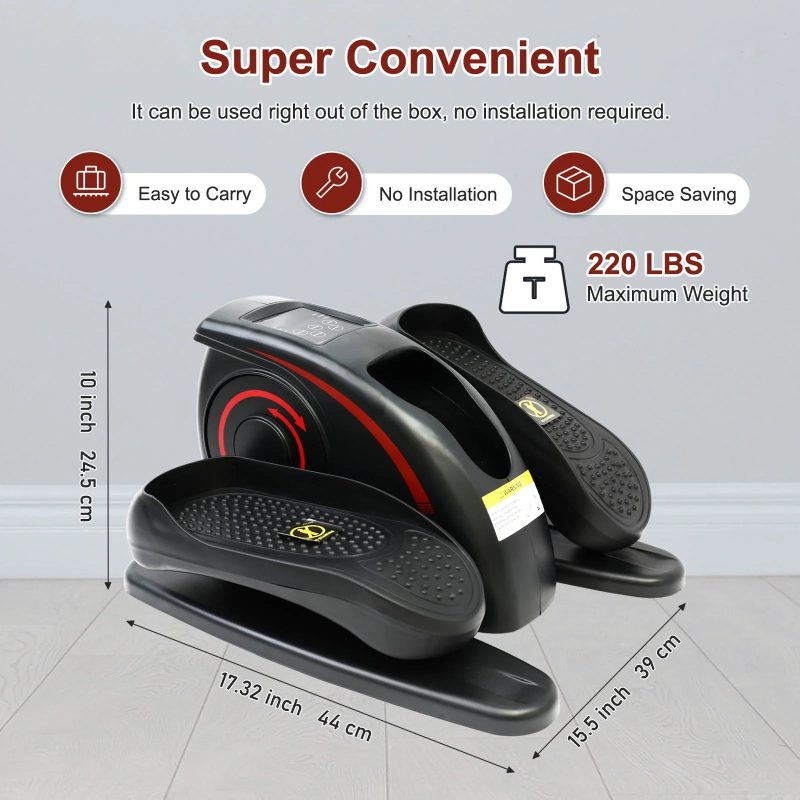 Under Desk Elliptical Machine, Ellipse Leg Exerciser for Seniors Fully Assembled, Quiet & Portable Electric Seated Pedal Exerciser with Remote Control & Adjustable Speeds - Image 4