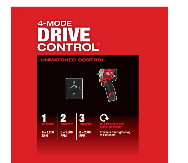 2554-22-2457-20 M12 FUEL 12V Lithium-Ion Brushless Cordless Stubby 3/8 in. Impact Wrench Kit with M12 3/8 in. Ratchet - Image 26