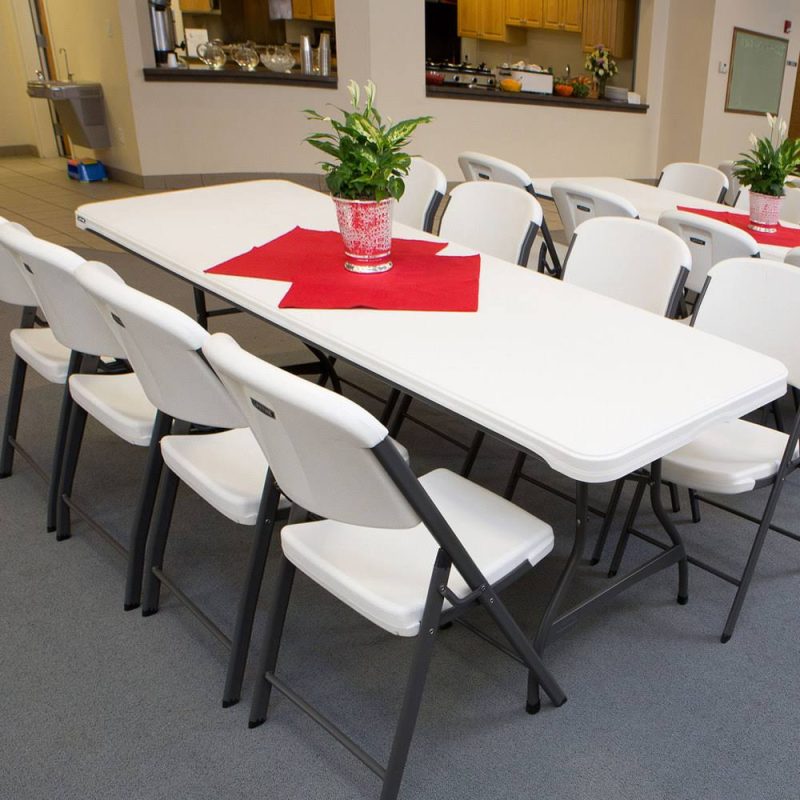 Lifetime 4-Pack Commercial Stacking 8 ft Folding Table – White (80344) - Image 5