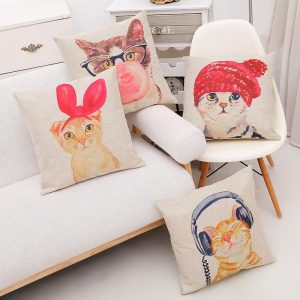 Adorable Cat Pillow Cover