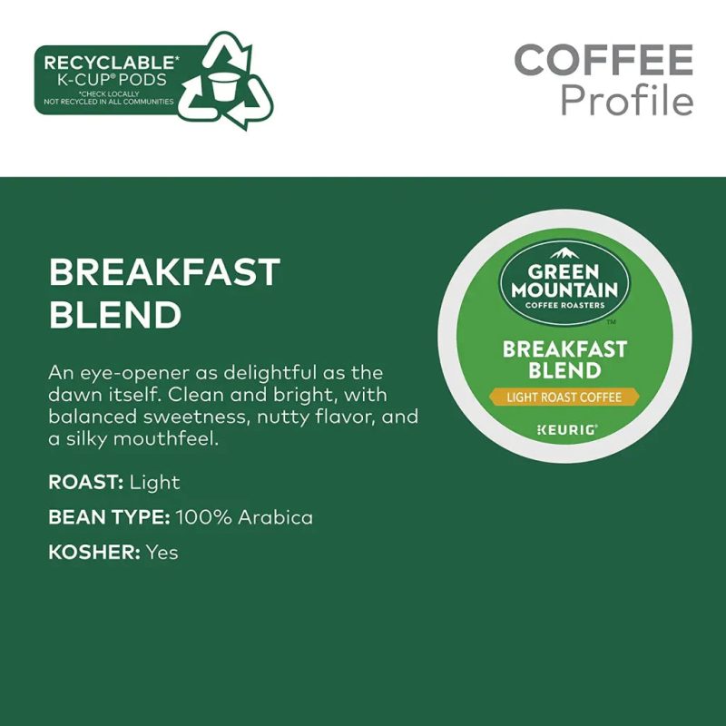 Green Mountain Coffee Roasters Breakfast Blend Light Roast K-Cup Pods, 96 Count - Image 3