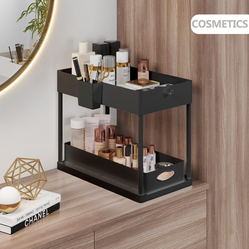 1 Pack or 2 Pack Under Sink Organizers with 2 Tier Sliding Drawers - Image 12