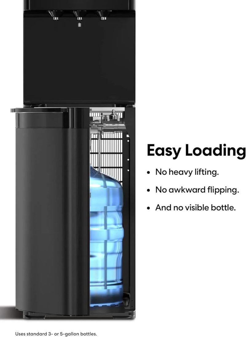 Brio Self Cleaning Bottom Loading Black Stainless Steel 3 Water Temperature Dispenser - Image 4