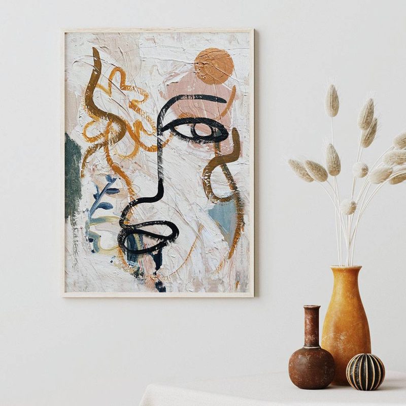 Abstract Human Face Graffiti Wall Art - Image 3