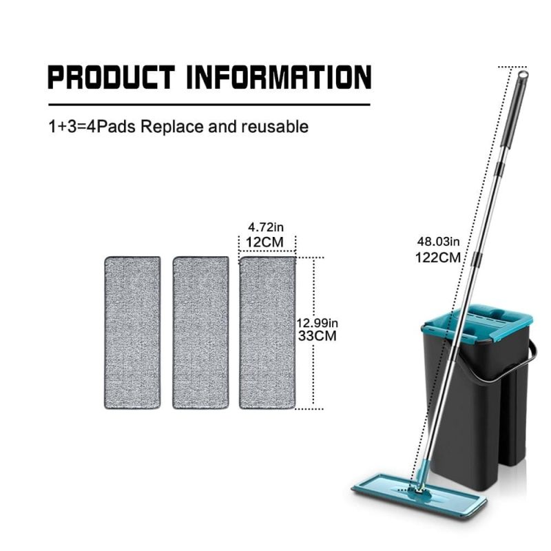 360° Rotating Microfiber Mop with Self-Squeeze Bucket – Eco-Friendly Floor Cleaning - Image 8