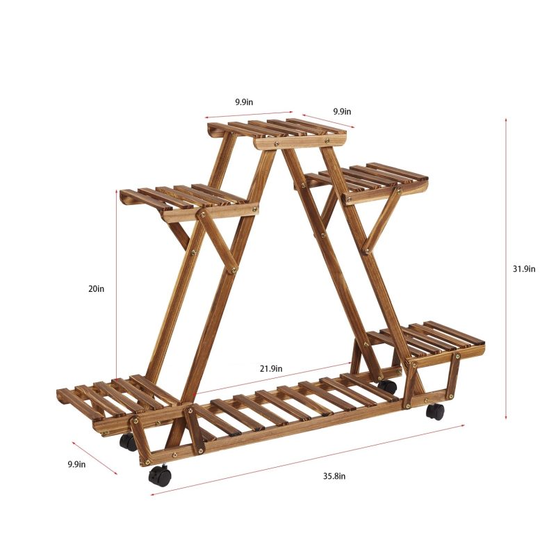 6-Tier Wooden Pyramid Shelf - Image 2