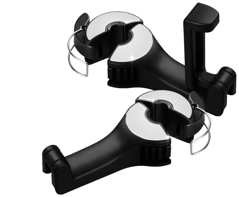 2 Pack 360° Rotation Car Headrest Hook with Phone Holder, Backseat Car Organizer - Image 8