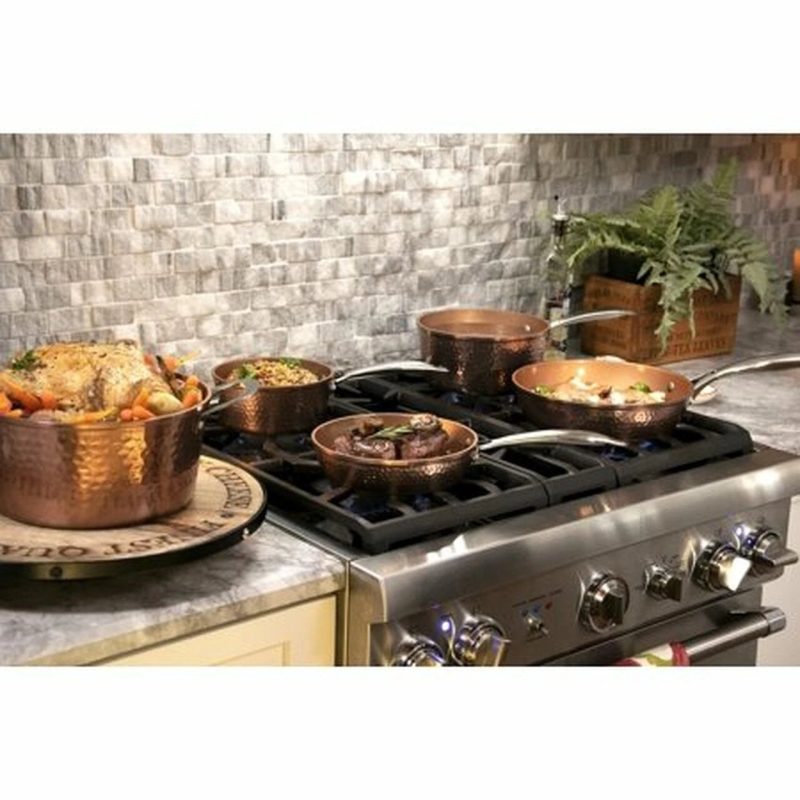 Gotham Steel 5 Piece Hammered Cookware Set, Non-stick coating, Dishwasher Safe, Oven Safe - Image 3