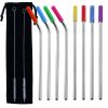 8 Pcs Stainless Steel Metal Drinking Reusable Straws + Cleaner Brush Kit - 图片 6