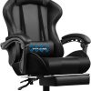 GTPLAYER Gaming Chair, Computer Chair with Footrest and Lumbar Support, Height Adjustable Game Chair with 360  -Swivel Seat and Headrest and for Office or Gaming (White) - Image 11