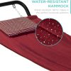 Best Choice Products Outdoor Hammock Bed with Stand for Patio, Backyard, Garden, Poolside w/Weather-Resistant Polyester, 500LB Weight Capacity, Pillow, Storage Pockets - Red - Image 4