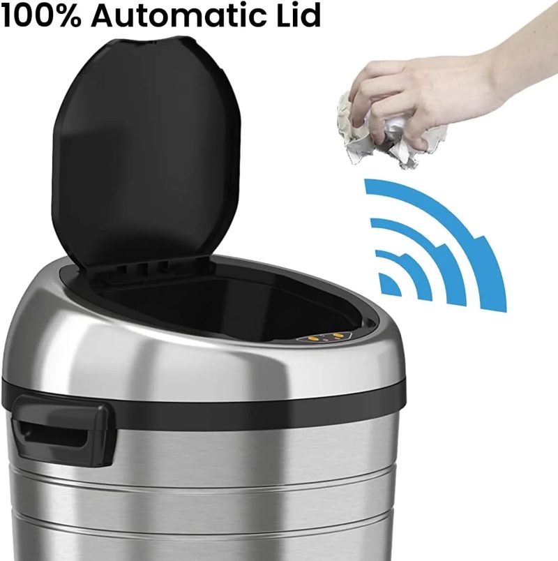 iTouchless 18 Gallon Stainless Steel Trash Can with Odor Control System - 图片 2