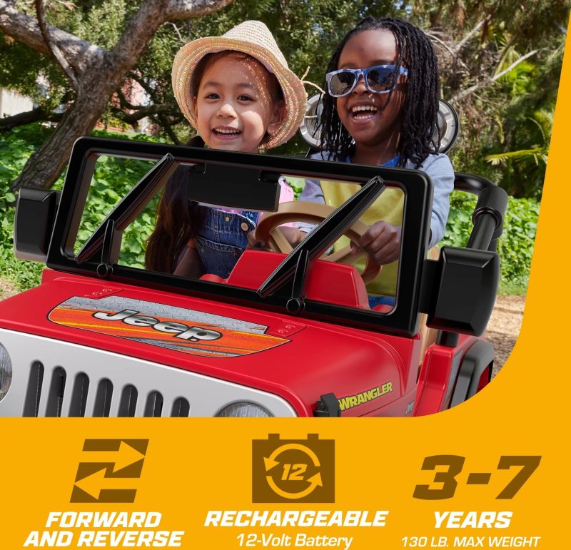 Power Wheels Jeep Wrangler Battery-Powered Ride-on, 12 V, Max Speed: 5 mph - Image 2