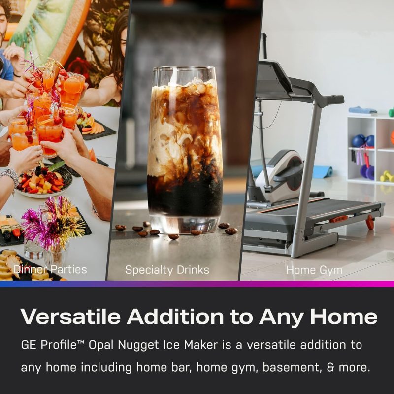 GE Profile Opal 2.0 with 0.75 Gallon Tank, Chewable Crunchable Countertop Nugget Ice Maker, Scoop included, 38 lbs in 24 hours, Pellet Ice Machine with WiFi & Smart Connected, Black Stainless Steel - Image 6