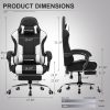 GTPLAYER Gaming Chair, Computer Chair with Footrest and Lumbar Support, Height Adjustable Game Chair with 360  -Swivel Seat and Headrest and for Office or Gaming (White) - Image 49