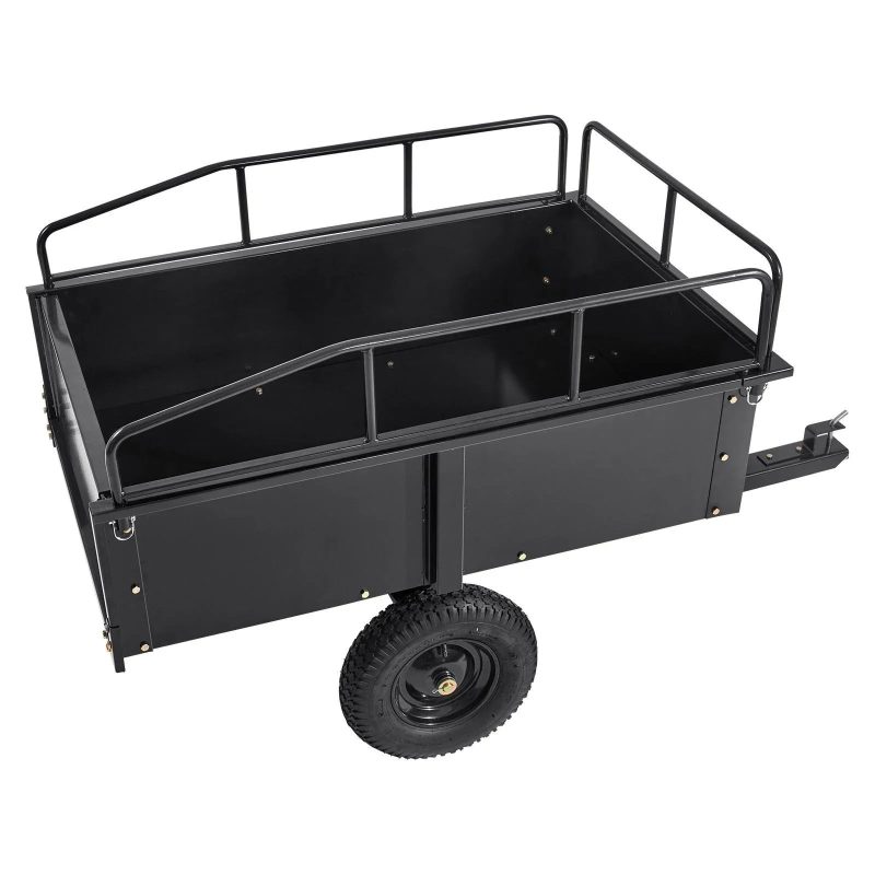 VEVOR Heavy Duty ATV Trailer Steel Dump Cart, 750-Pound 15 Cubic Feet, Garden Utility Trailer with Removable Sides for Riding L - Image 4
