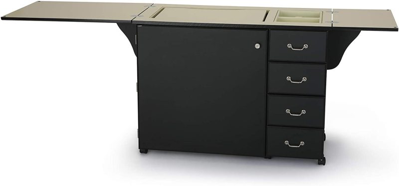 353 Norma Jean Sewing Cabinet for Sturdy Sewing, Cutting, Quilting, and Crafting with Storage and Airlift, Black Finish - Image 3