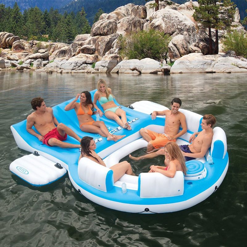 Intex 56299EP 7 Person Inflatable Splash N Chill Lake and Pool Lounger - 图片 7