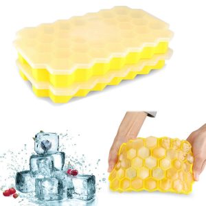 74 Case Silicone Ice Cube Tray With Lids 2-Pack